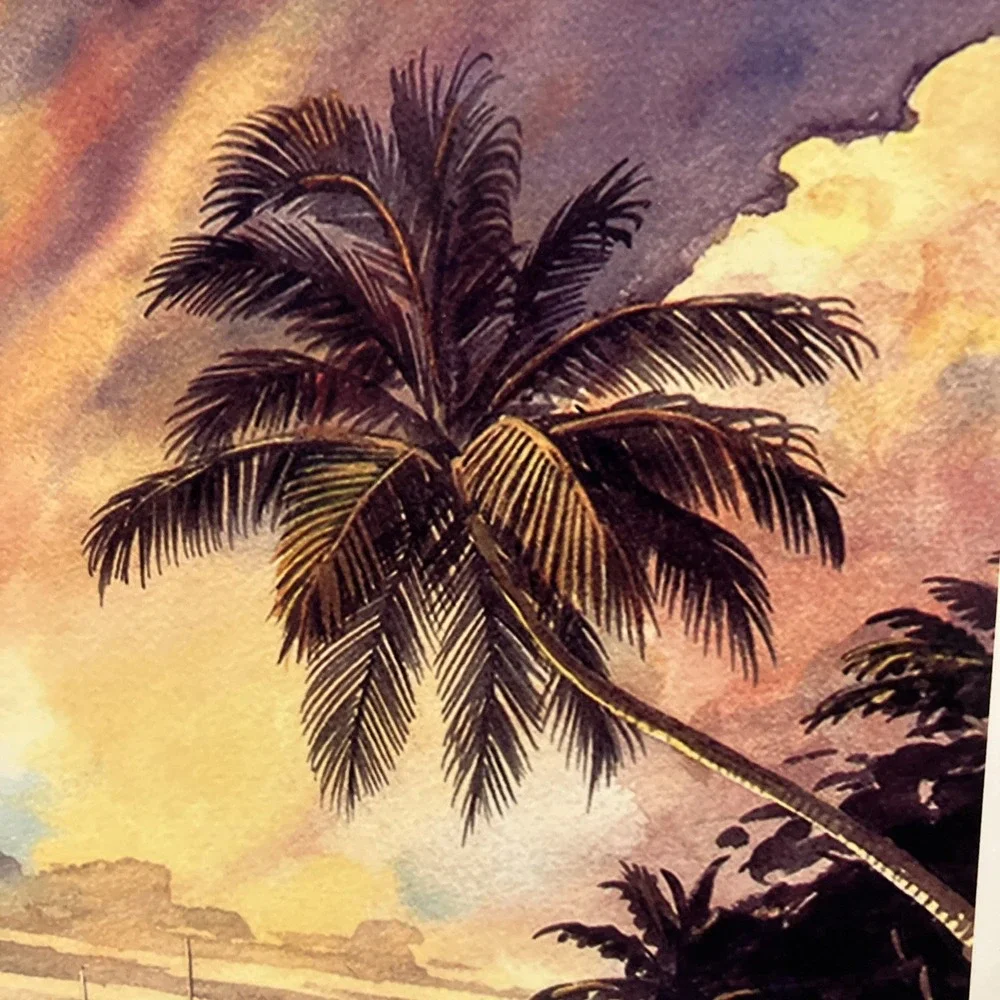 Bahia Honda Evening Glow Florida Keys Sailboat Tropical Painting George Salhofer